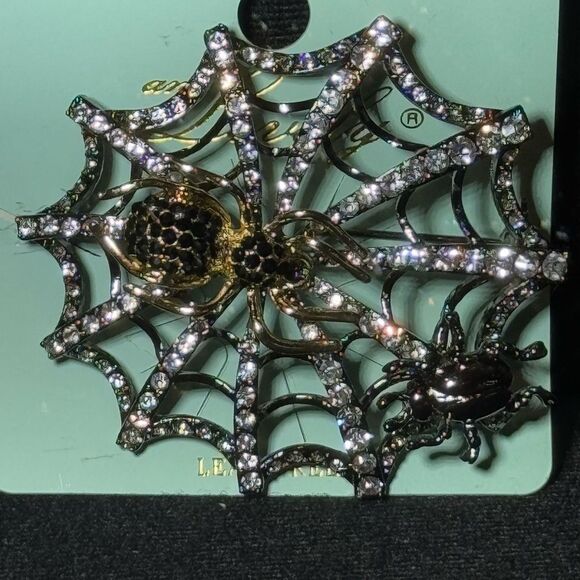 and Lovey’s Sparkling Web with Spider Brooch - Picture 4 of 5